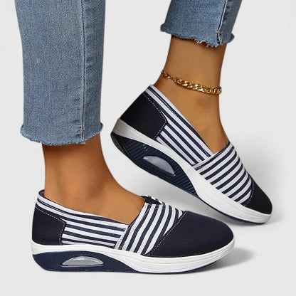 Astrid | Navy Striped Orthopedic Sneakers