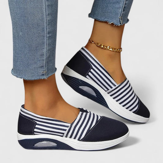 Astrid | Navy Striped Orthopedic Sneakers