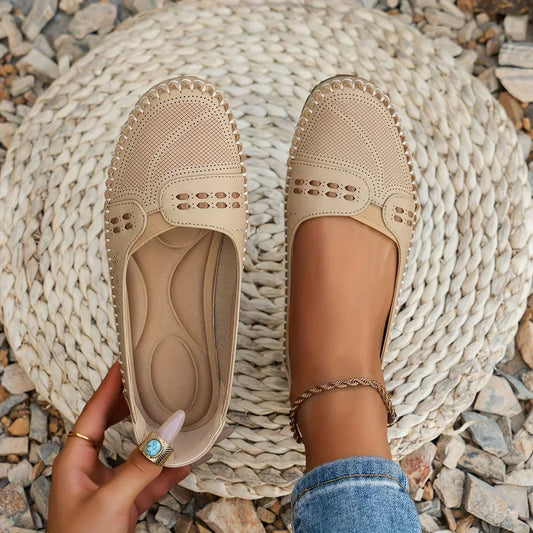 Adriana | Beige Women Stylish Orthopedic Casual Slip-On Shoes