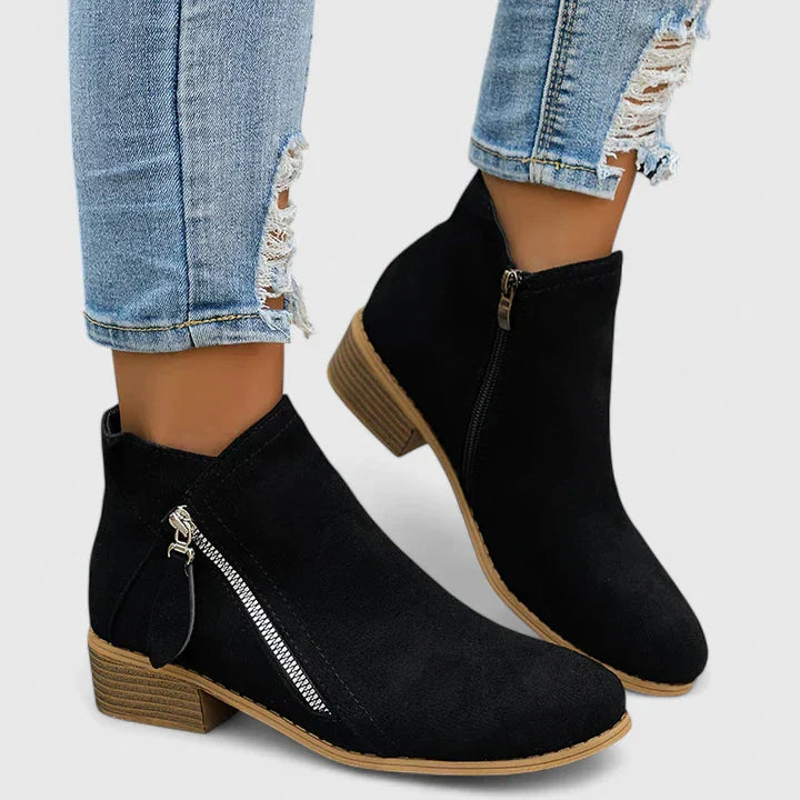 Alethea | Blue Suede Sophisticated Boots