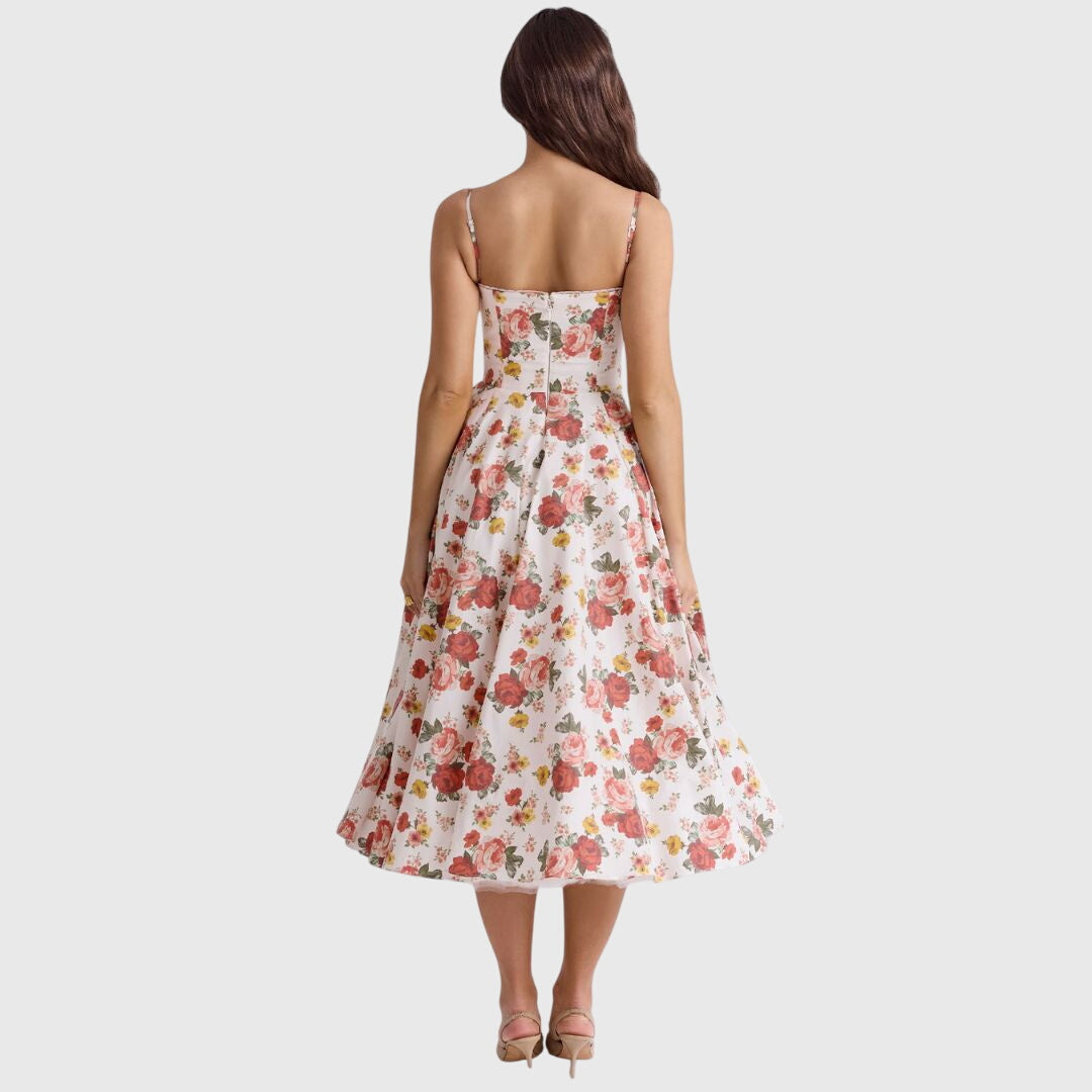 Alethea | Elegant Maxi Dress in Light Blue Satin