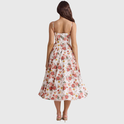 Alethea | Elegant Maxi Dress in Light Blue Satin