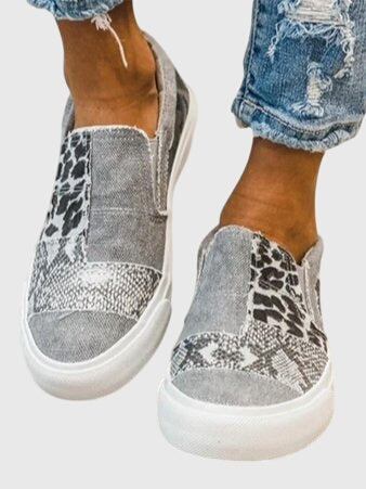 Calantha | Tan Animal Print Pain-Relief Slip-On Shoes