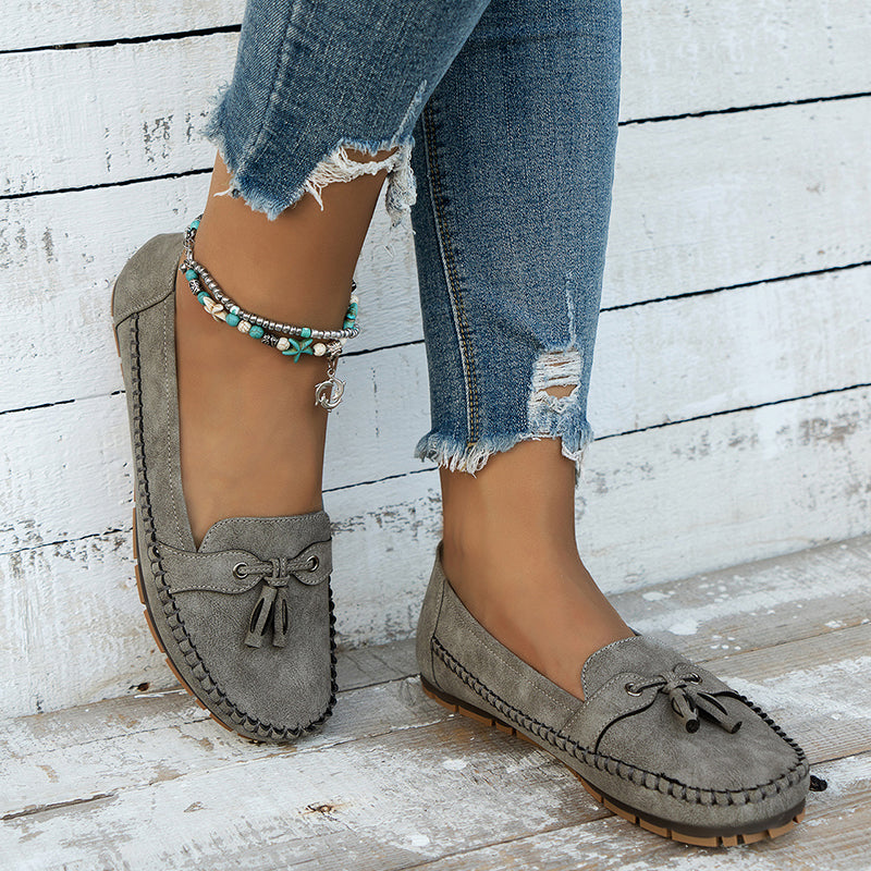 Astrid | Navy Blue Comfortable Soft Moccasins