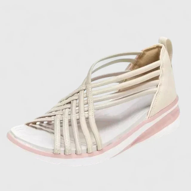 Calista | Elegant White & Blue Orthopedic Sandals