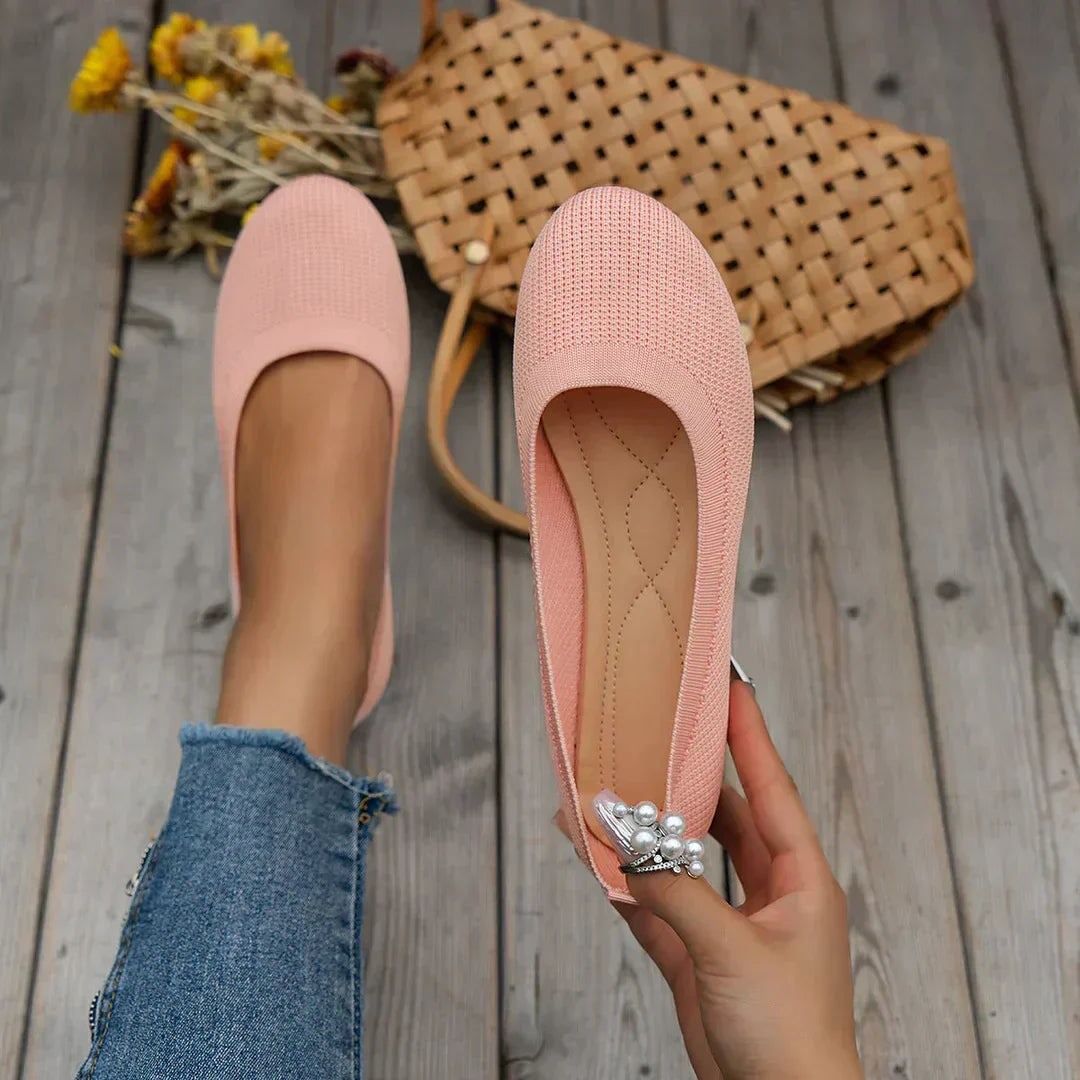 Calista | Beige Knit Anti-Slip Breathable Shoes