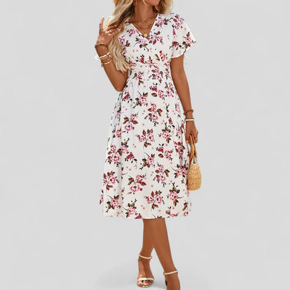 Calanthe | Elegant Floral Summer Midi Dress