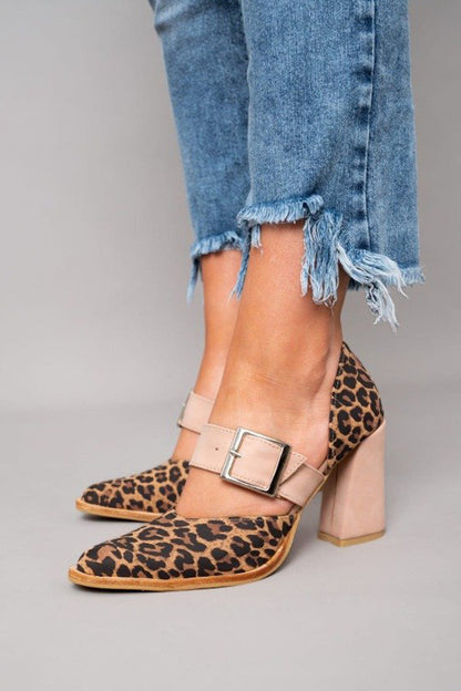 Calista | Leopard Buckle Elegant Heels