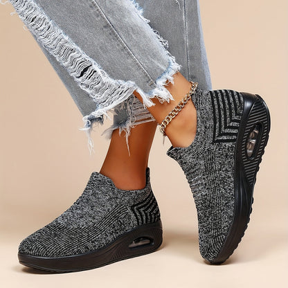 Alethea | Grey Knit Air Cushion Shoes