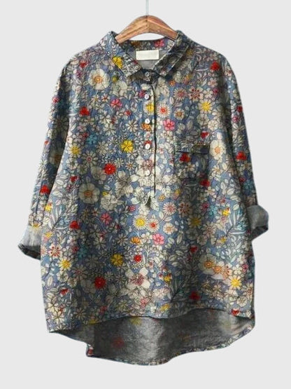 Calista | Floral Print Blouse in Vibrant Hues
