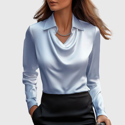 Astrid | Silky Elegant Blouse in Champagne