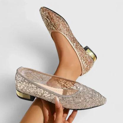 Calantha | Lace Beige Orthopedic Shoes