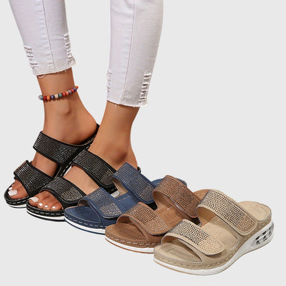 Alethea | Blue Two-Strap Orthopedic Comfort Sandal