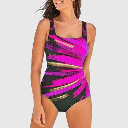Calista | Vibrant Fuchsia Women's Shaping Printed One-Piece Swimsuit