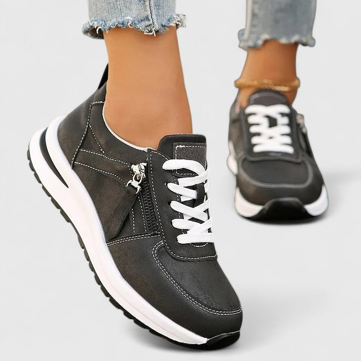 Calysta | Silver Elegant Shoes with Zipper
