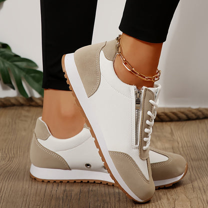 Calista | Luxury Tan & White Bellezza Sneakers