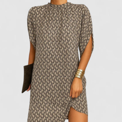 Calista | Blush Elegant Dress with Asymmetrical Hem