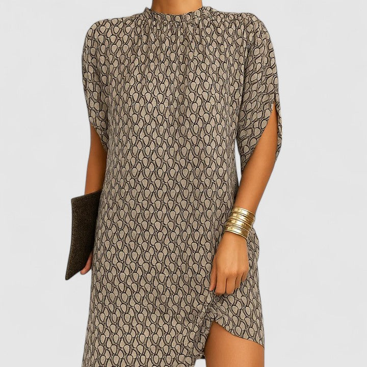 Calista | Blush Elegant Dress with Asymmetrical Hem