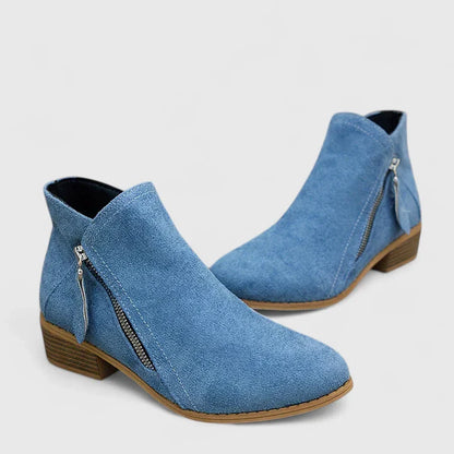 Alethea | Blue Suede Sophisticated Boots