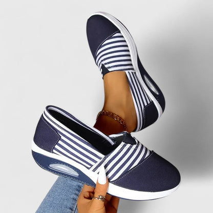 Astrid | Navy Striped Orthopedic Sneakers