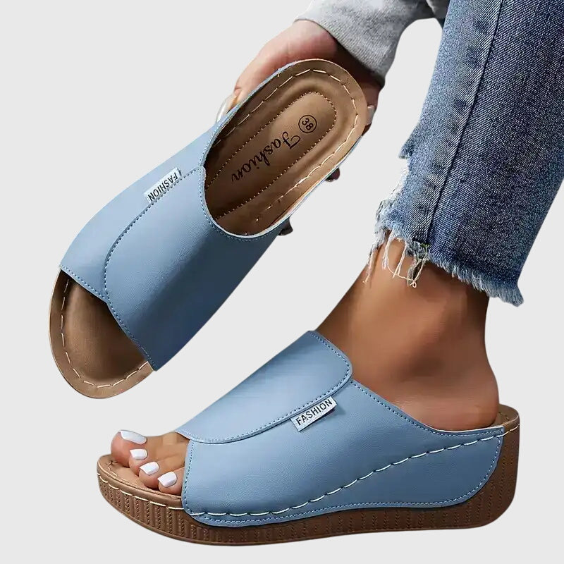 Burgundy Wide Strap Stylish Orthopedic Sandals