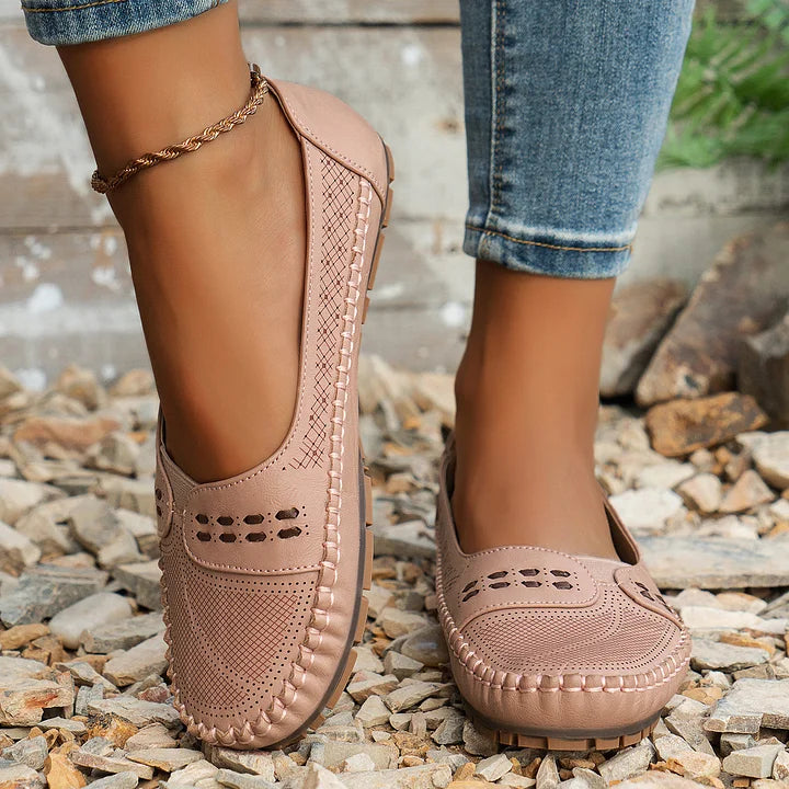 Adriana | Beige Women Stylish Orthopedic Casual Slip-On Shoes