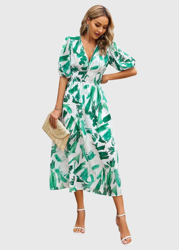 Astrid | Elegant Floral Midi Dress