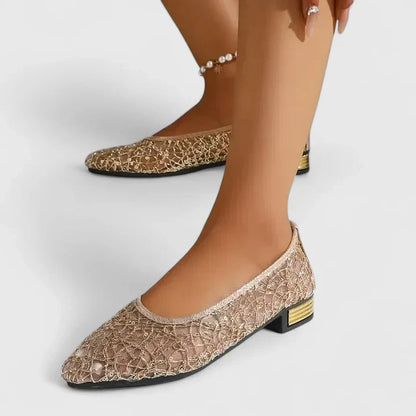 Calantha | Lace Beige Orthopedic Shoes