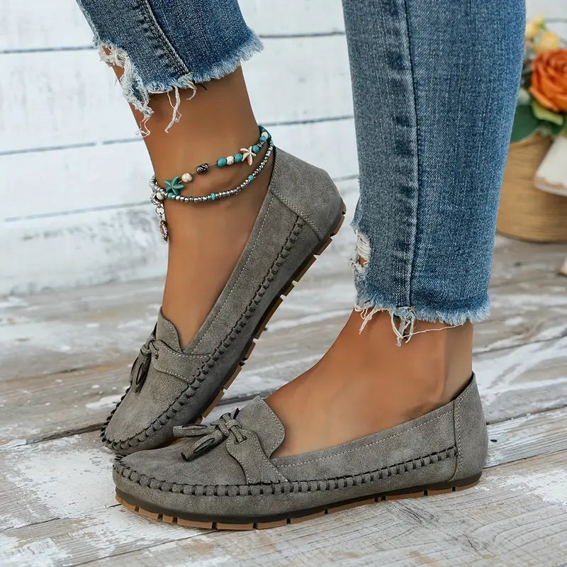 Astrid | Navy Blue Comfortable Soft Moccasins