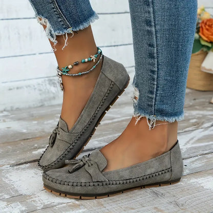 Astrid | Navy Blue Comfortable Soft Moccasins