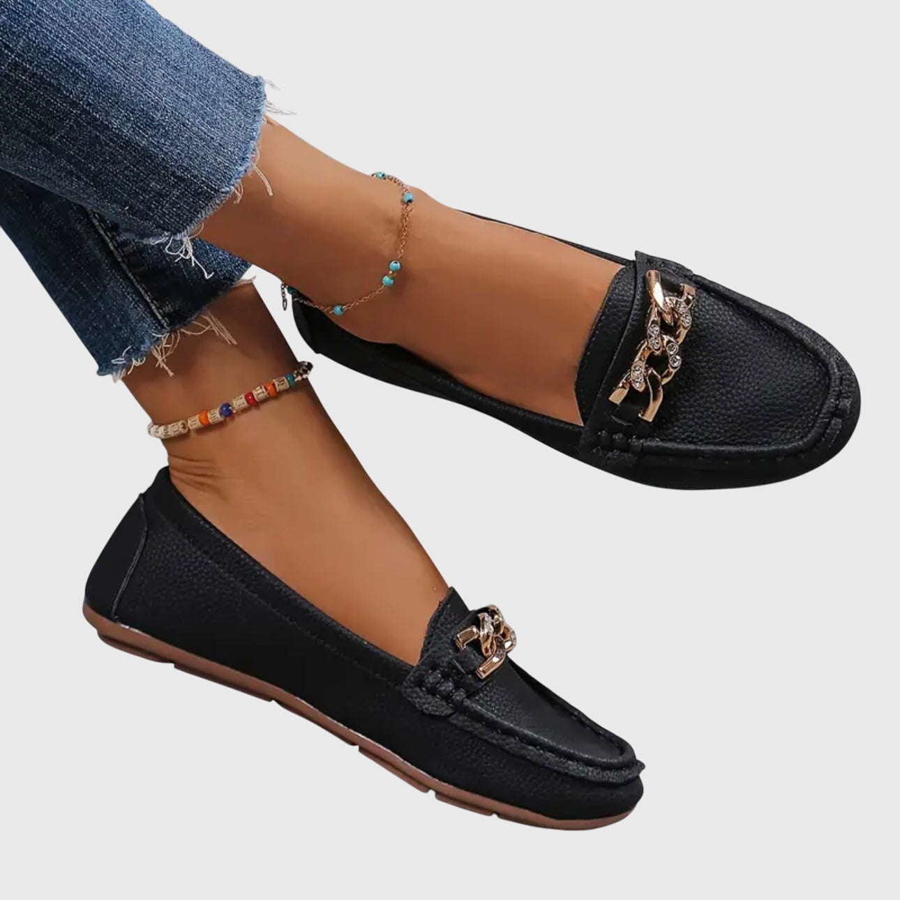 Alethea | White Leather Orthopedic Loafers