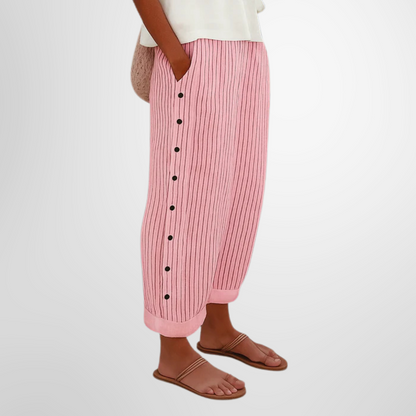 Calista | Elegant Women's Striped Linen Pants