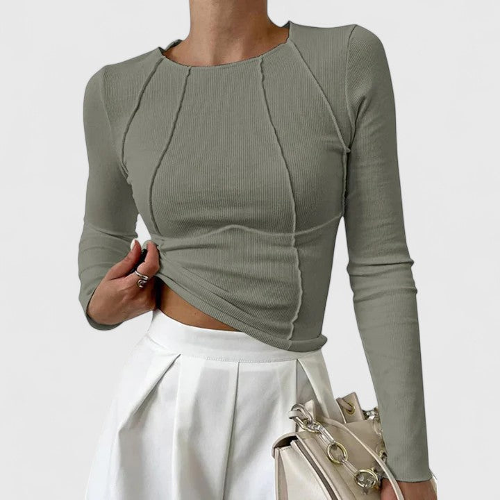 Calantha | Elegant Black Long Sleeve Top
