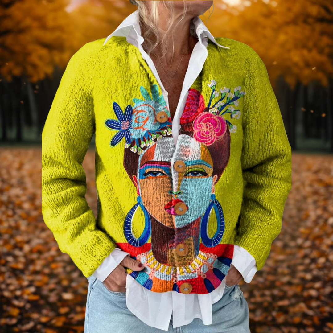 Astrid | Vibrant Art Printed Cardigan