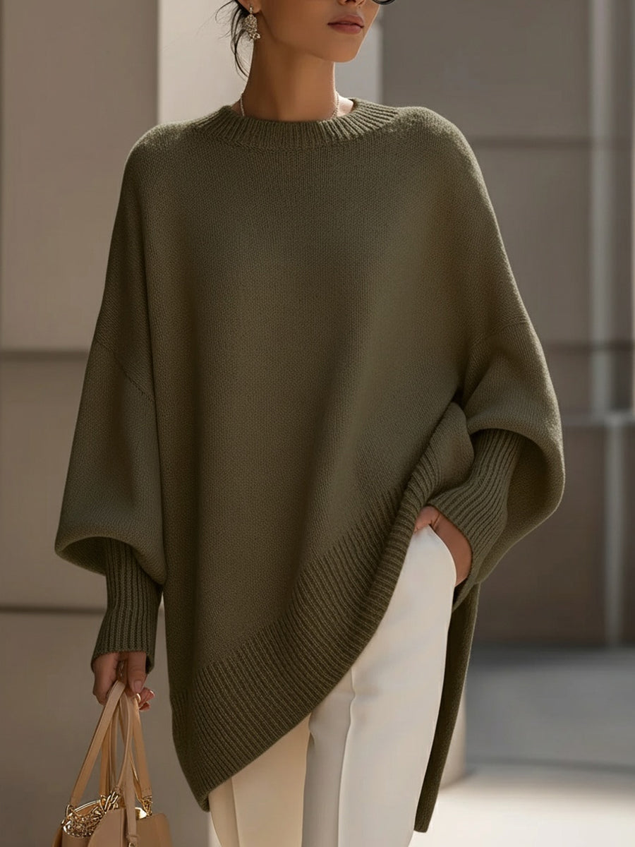 Adriana | Cream Dropped-Shoulder Sophisticated Sweater