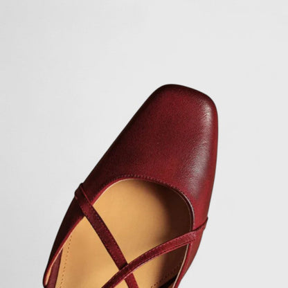 Calista | Elegant Red Leather Sandals