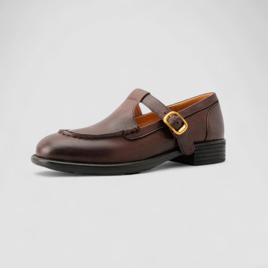 Calysta | Luxury Black Orthopedic Square-Toe Mary Jane Shoes