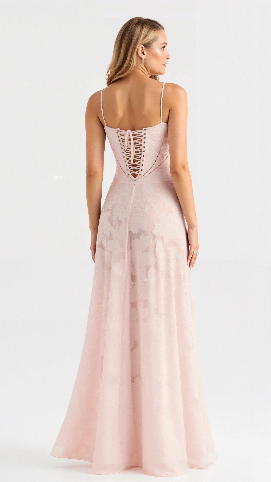 Women’s Wedding Guest Slip Maxi Dress - White Floral Lace