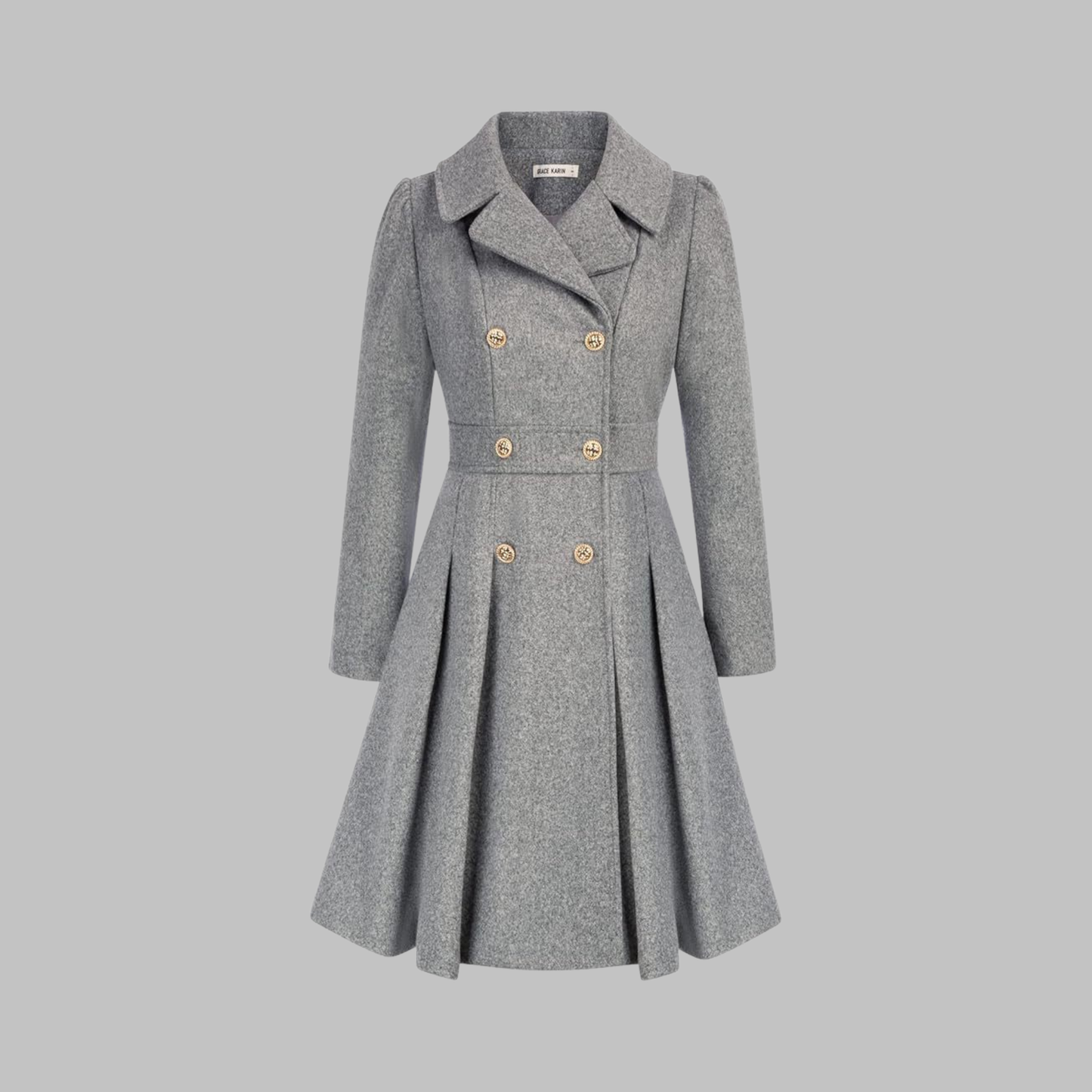Alethea | Burgundy Double Button Long Sleeve Coat