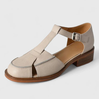 Calista | Beige Elegant Mary Jane Sandals