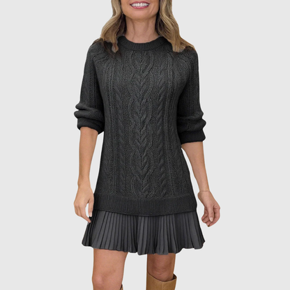 Astrid | Cream Cable Classic Sweater Dress