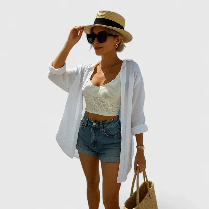 Alethea | White Elegant Blouse