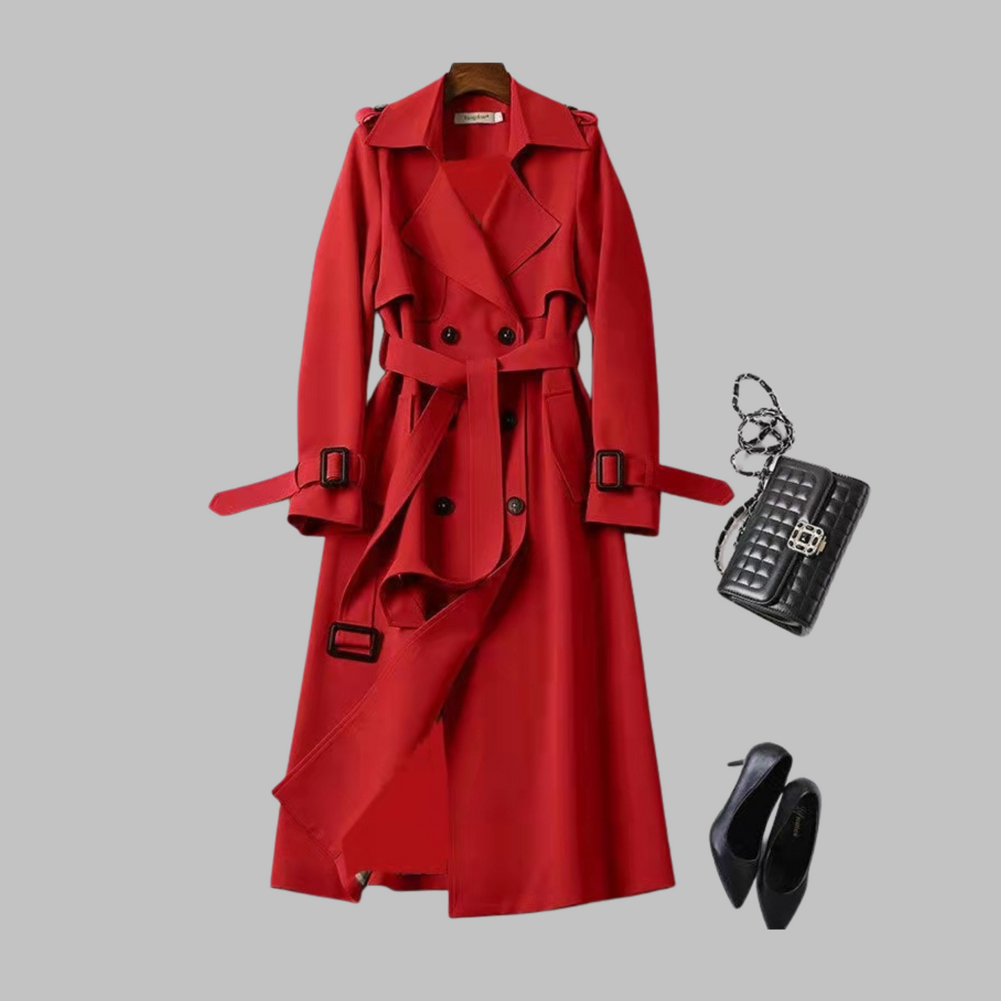 Aurora | Elegant Black Knee-Length Loose Fit Coat