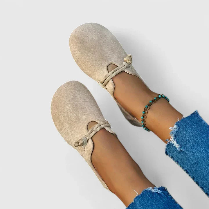 Calantha | Beige Suede Orthopedic Loafers
