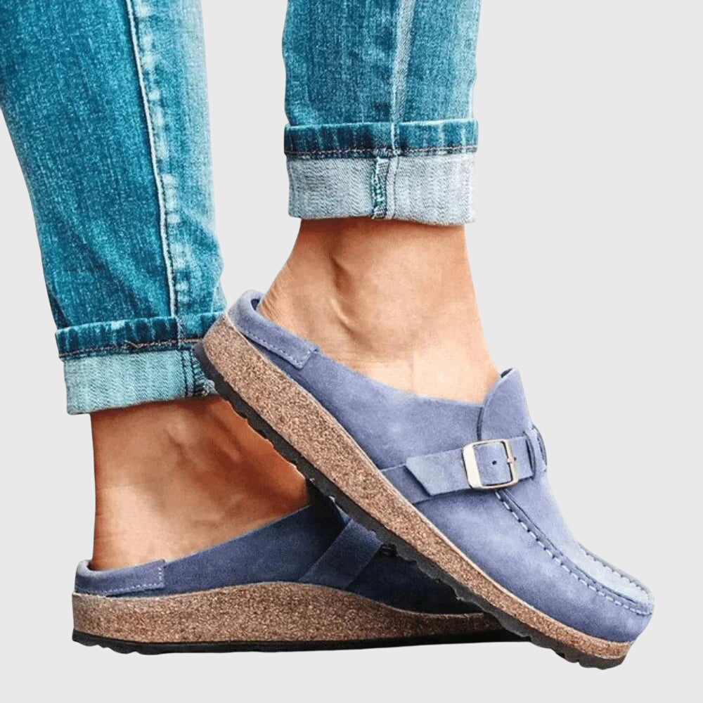 Alethea | Tan Suede Elegant Orthopedic Clogs