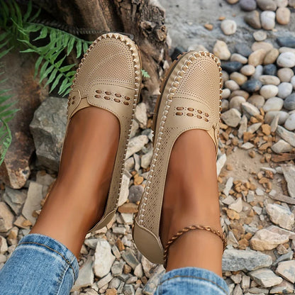 Adriana | Beige Women Stylish Orthopedic Casual Slip-On Shoes
