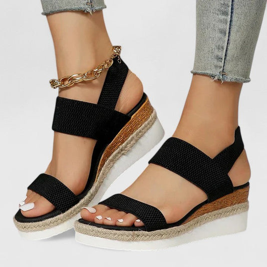 Alethea | Black Strappy Orthopedic Sandals