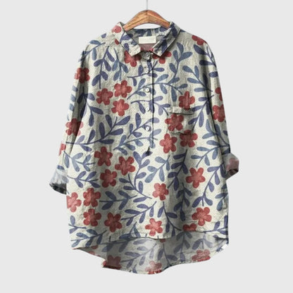 Astrid | Vibrant Floral Silk Blouse