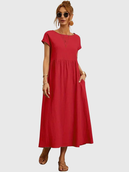 Astrid | Olive Green Casual Pocket Dress