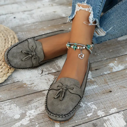 Astrid | Navy Blue Comfortable Soft Moccasins